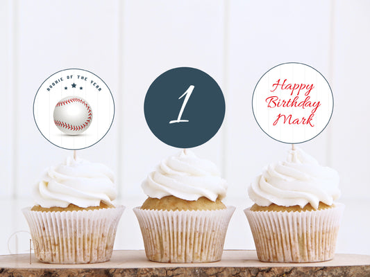 Baseball Cupcake Toppers